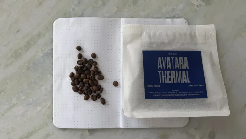 Avatara Thermal by Two Hands Full, a coffee bag photographed for the Cup of Record archive