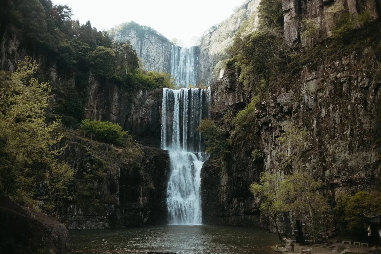 pair Waterfall at Baijiangji