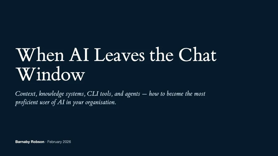 When AI Leaves the Chat Window — opening slide